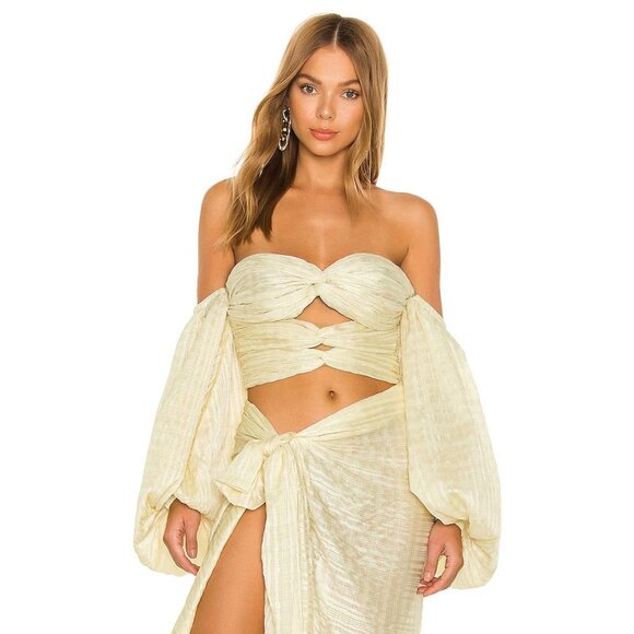 Bronx and Banco Tops - Bronx and Banco Amari Crop Top in Cream
